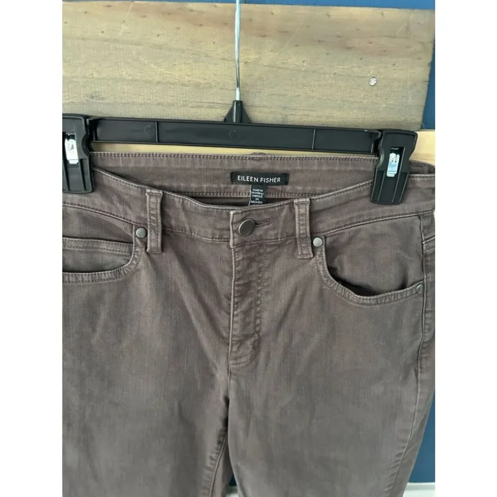 Eileen Fisher Taupe Straight-Leg Jeans Size 0. Very Good Condition